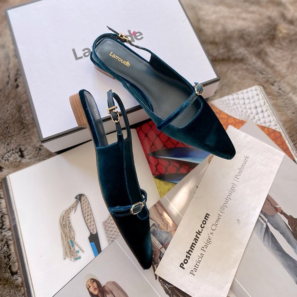 Larroude Shoes - Larroudé Ines Buckled Slingback Flats